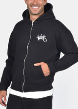 Ανδρική ζακέτα φούτερ με κουκούλα Two Brothers clothing -BF25910-basic logo zip-up hoodie -black