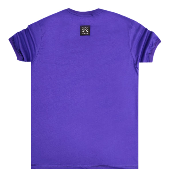 Ανδρική κοντομάνικη μπλούζα Vinyl art clothing - 91324-22 - big logo μωβ
