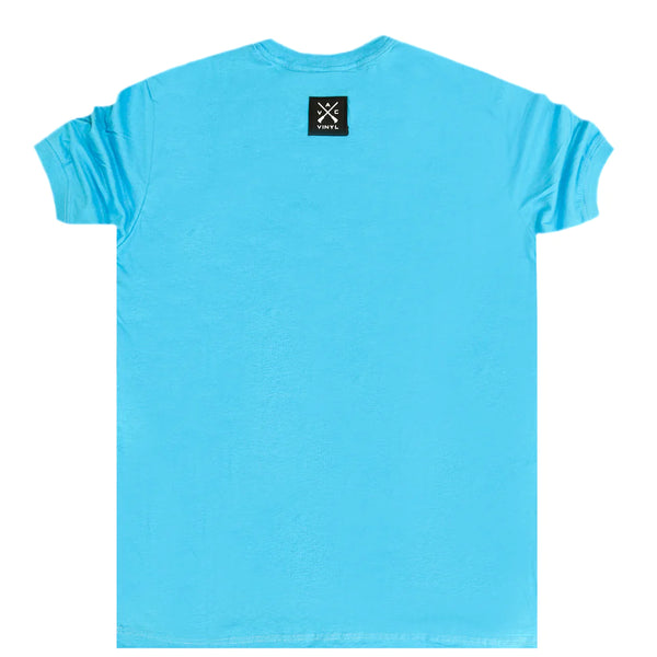Κοντομάνικη μπλούζα Vinyl art clothing - 84756-24 - chill out t-shirt logo γαλάζιο