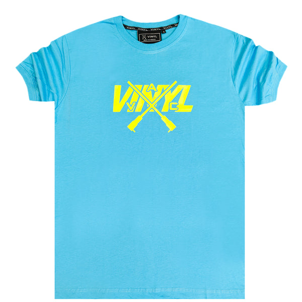 Vinyl art clothing - 91324-24 - big logo t-shirt - light blue