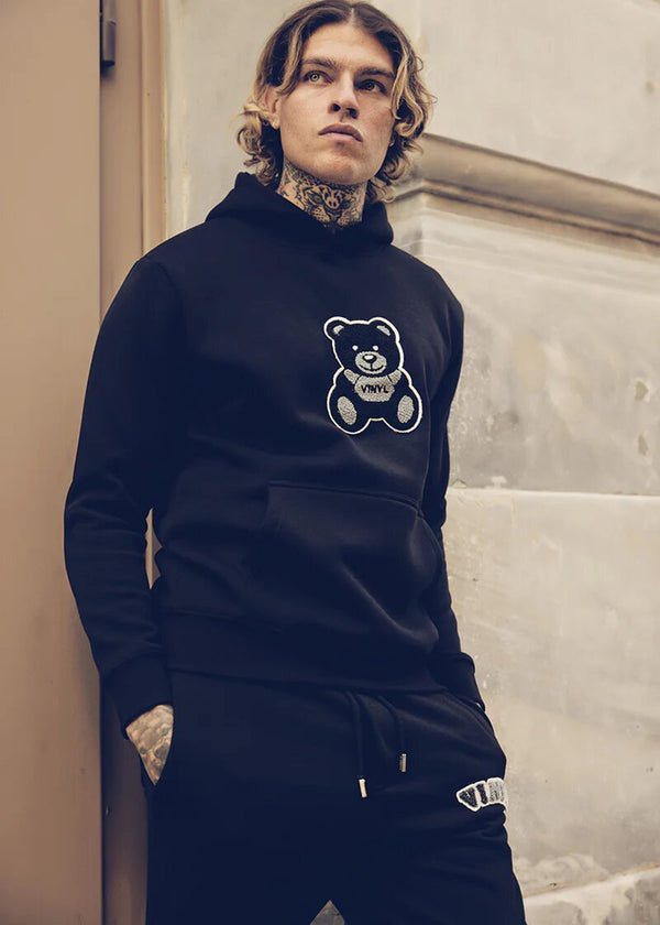 Ανδρικό φούτερ με κουκούλα Vinyl Art Clothing-91919-01-puff Teddy hoodie regular fit -black