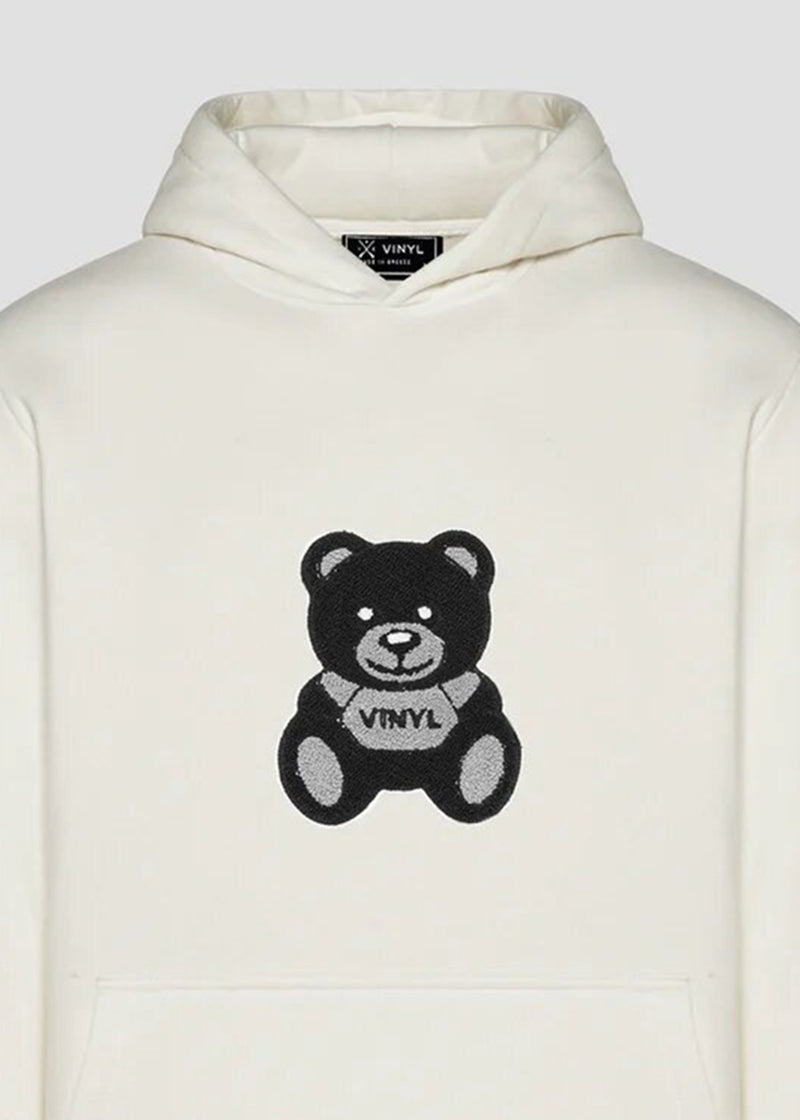 Ανδρικό φούτερ με κουκούλα Vinyl Art Clothing-91919-01-puff Teddy hoodie regular fit -white