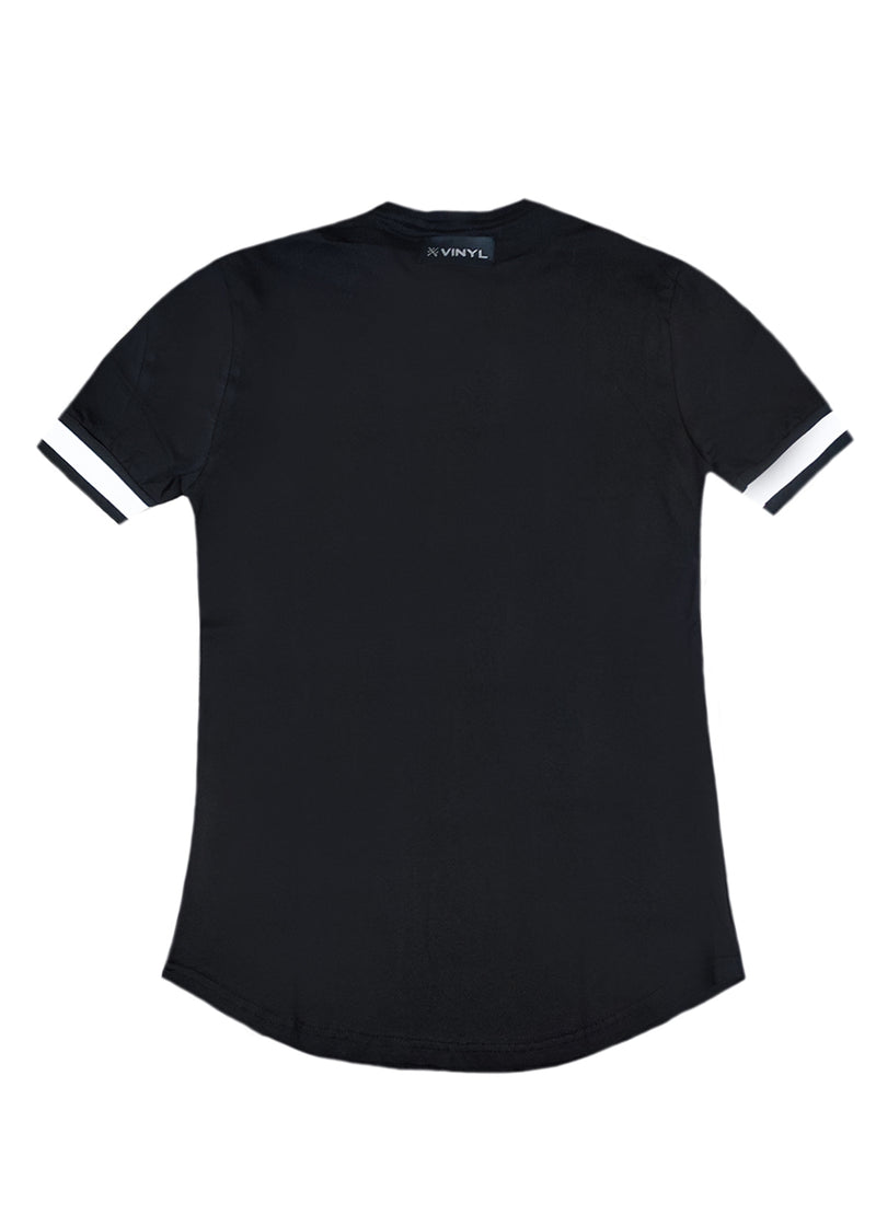 Ανδρική κοντομάνικη μπλούζα Vinyl art clothing - 95370-01- t-shirt with elastic cuff regular fit μαύρο