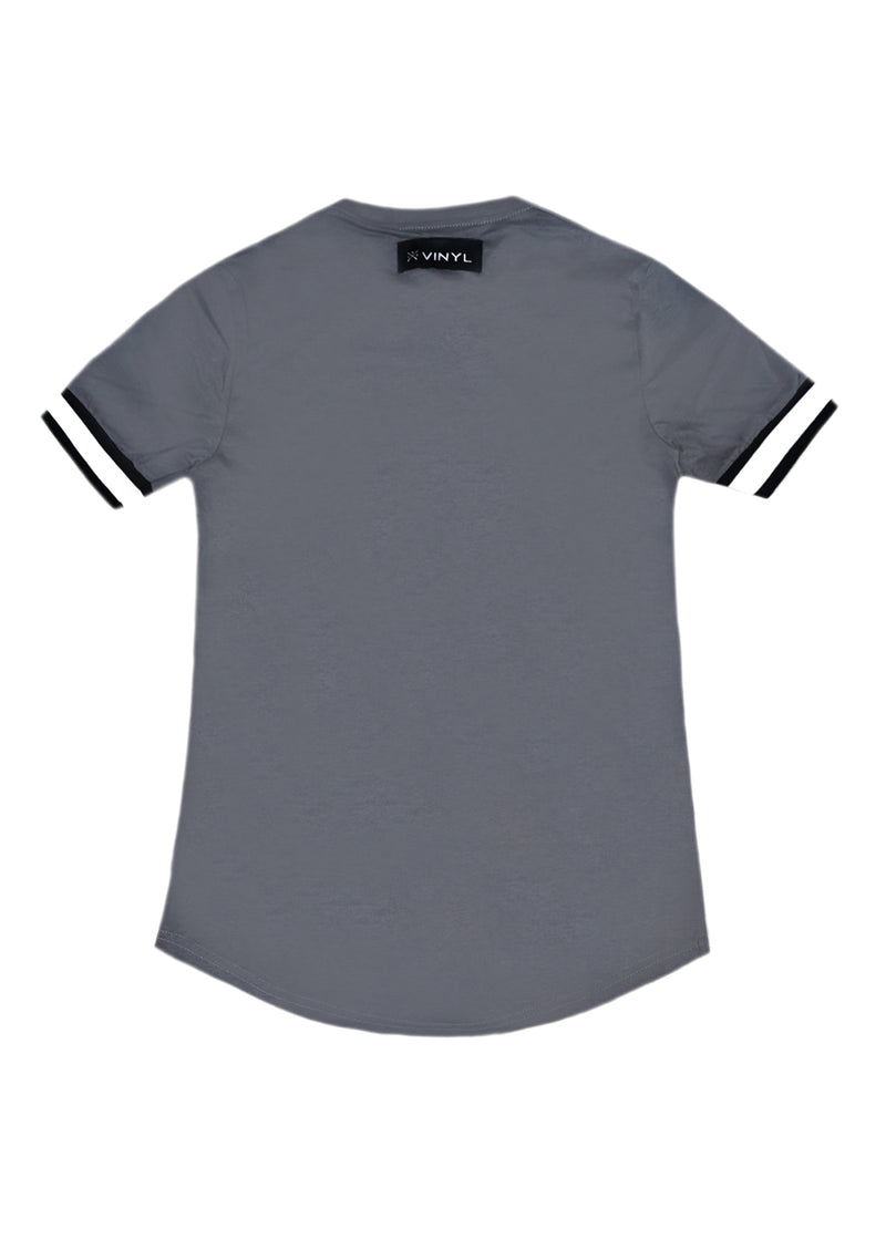 Ανδρική κοντομάνικη μπλούζα Vinyl art clothing - 95370-09 - t-shirt with elastic cuff regular fit γκρι