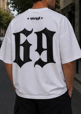 VINYL ART CLOTHING Ανδρική κοντομάνικη μπλούζα λευκή oversized Flow District 96347-02