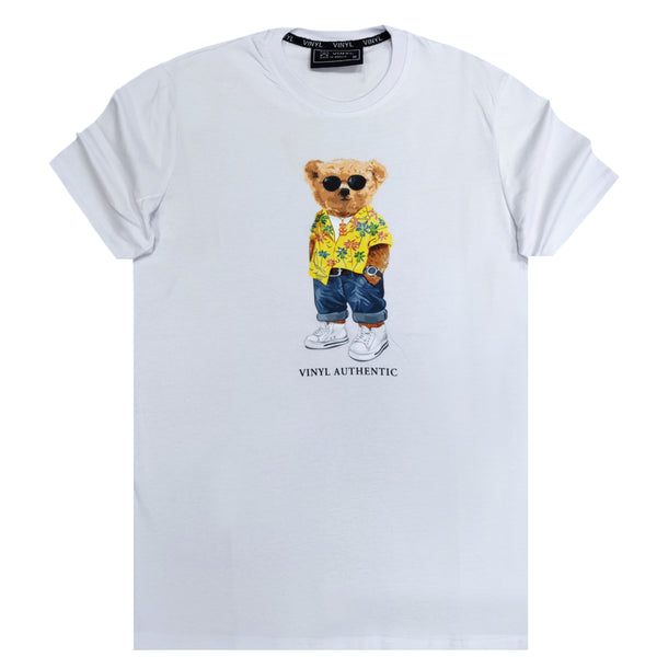 Vinyl art clothing - 97812-02 -cool teddy t-shirt - white
