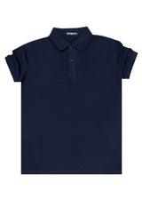 Κοντομάνικη μπλούζα τύπου πόλο GUF - A-150-3 - basic polo slim fit tee σκούρο μπλε