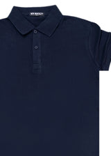 Κοντομάνικη μπλούζα τύπου πόλο GUF - A-150-3 - basic polo slim fit tee σκούρο μπλε