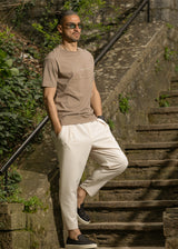 HENRY CLOTHING Ανδρική κοντομάνικη μπλούζα καφέ 3-613-brown