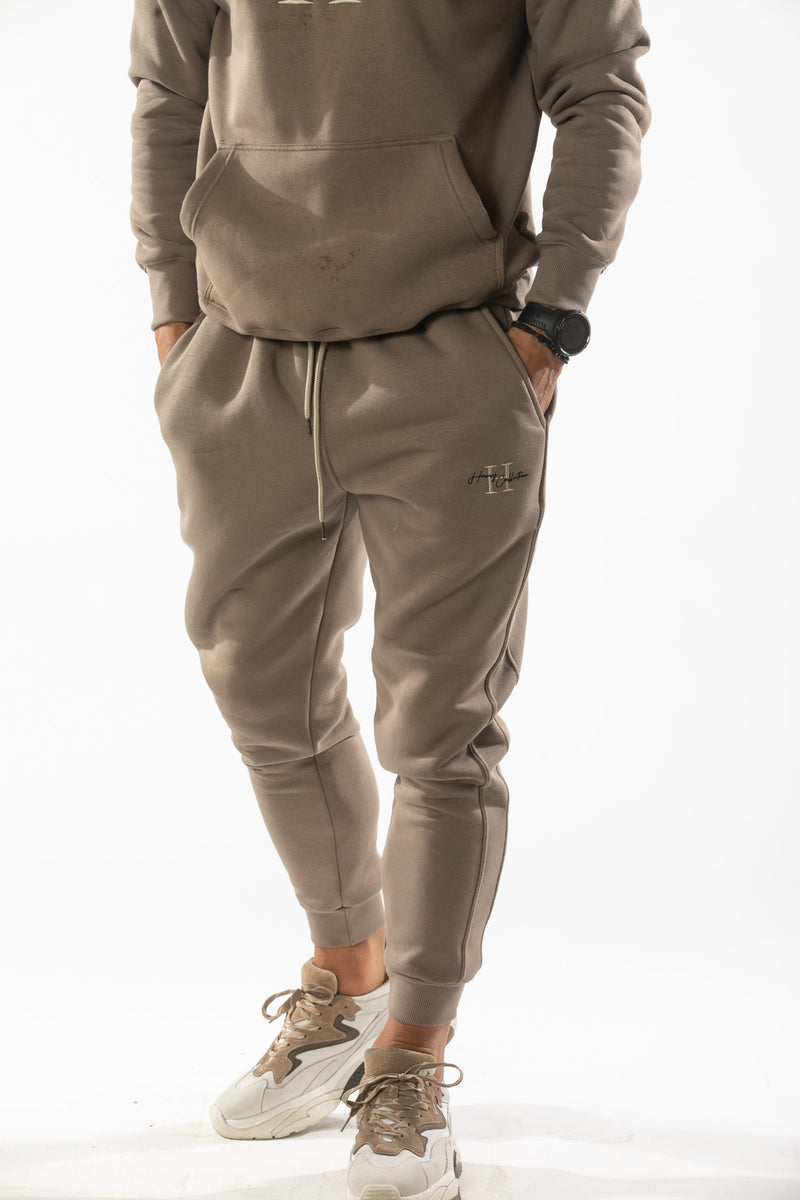 Henry clothing - 6-340 - caligraphy H logo sweatpants - brown