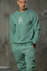 Henry clothing - 3-522 - logo hoodie - green