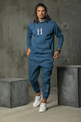 Henry clothing - 3-502 - large logo hoodie - blue