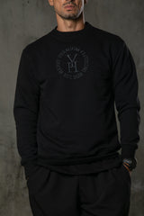Henry clothing - 3-501 -  sweatshirt round logo - black