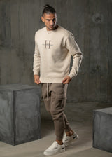 Henry clothing-6-343-calligraphy H logo cargo-brown