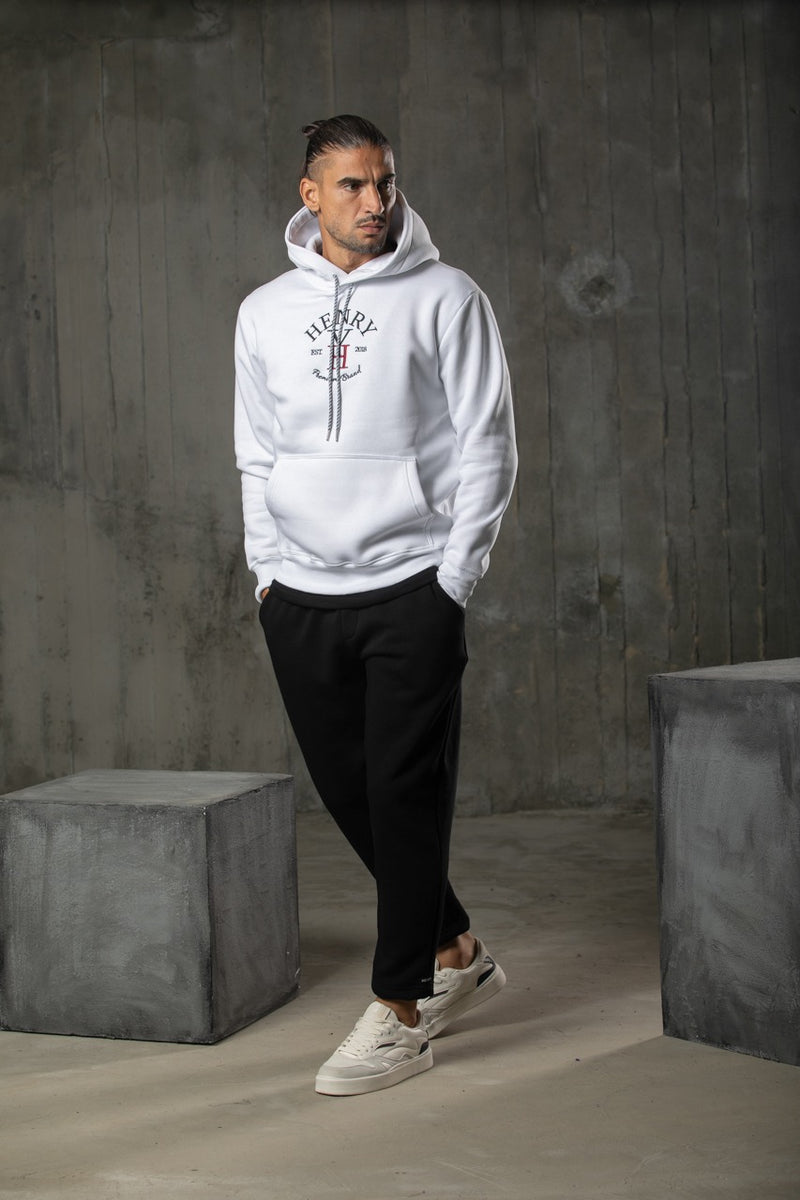 Henry clothing - 3-503 - premium logo hoodie - white