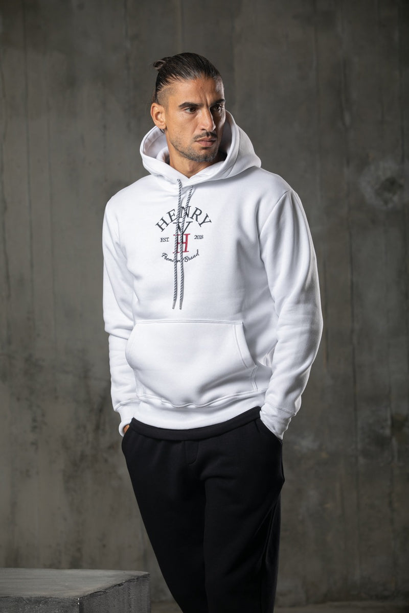 Henry clothing - 3-503 - premium logo hoodie - white