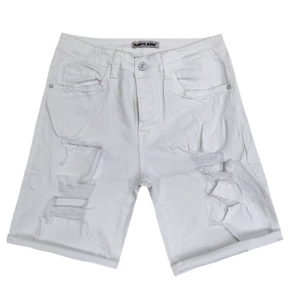 Ανδρική βερμούδα Gang - AD7402 - fabric shorts λευκό