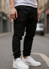 Ανδρικό παντελόνι GUF-AM1350-A-cargo pants μαύρο