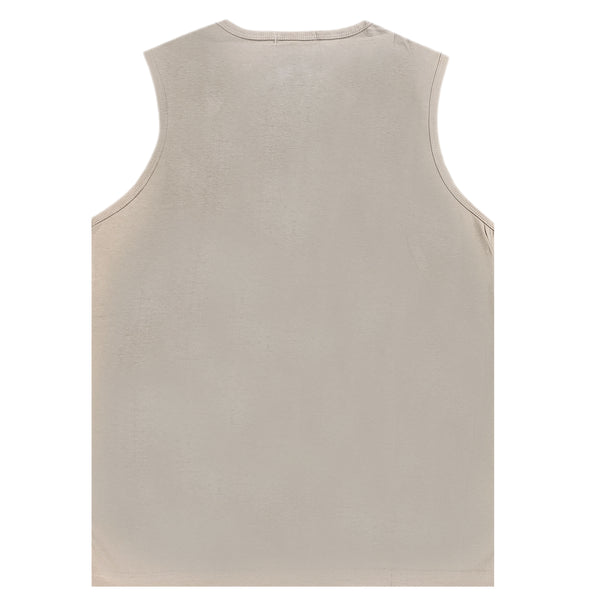 Ανδρική αμάνικη μπλούζα Gang - B210 - sleeveless lakers logo μπεζ