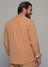 Ανδρικό μακρυμάνικο πουκάμισο μάο  Ben Tailor-BENT.1138-MONACO mao shirt light brown