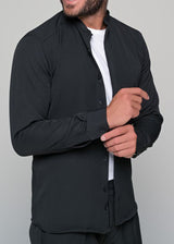 Ανδρικό μακρυμάνικο πουκάμισο μάο Ben Tailor - BENT.1138 - MONACO mao shirt μαύρο
