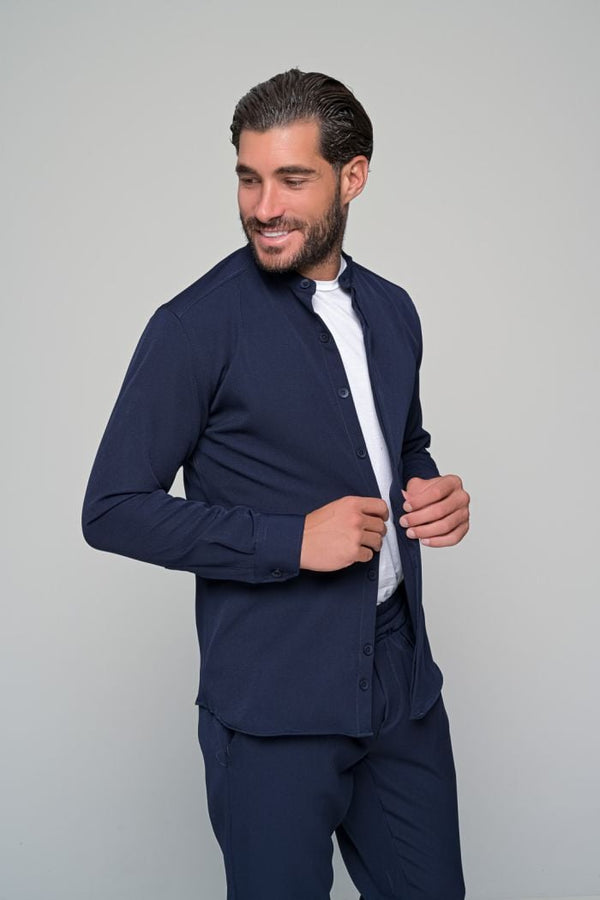 Ανδρικό σετ πουκάμισο-παντελόνι Ben Tailor - BENT.1123 - set MONACO μπλε