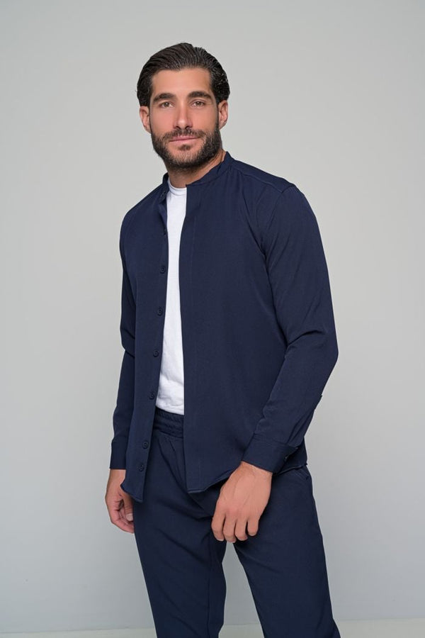 Ανδρικό σετ πουκάμισο-παντελόνι Ben Tailor - BENT.1123 - set MONACO μπλε