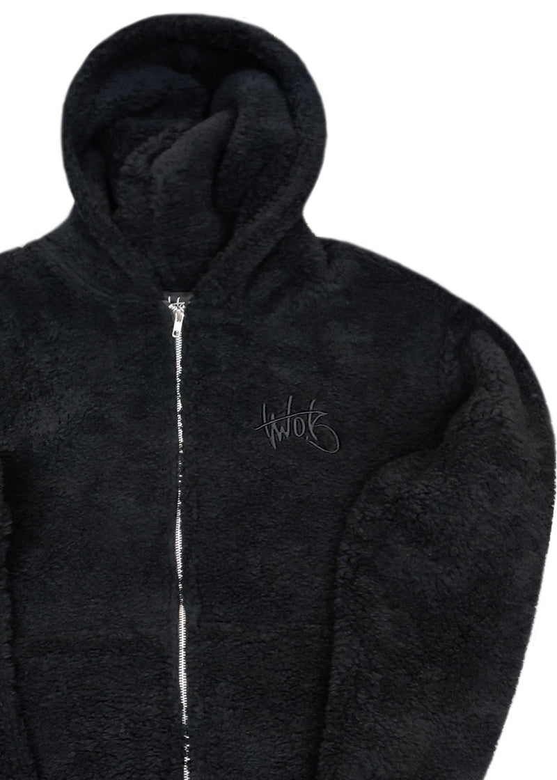 Ανδρική ζακέτα με κουκούλα Two Brothers clothing -BF-25860A-basic logo zip-up hoodie black 232-39