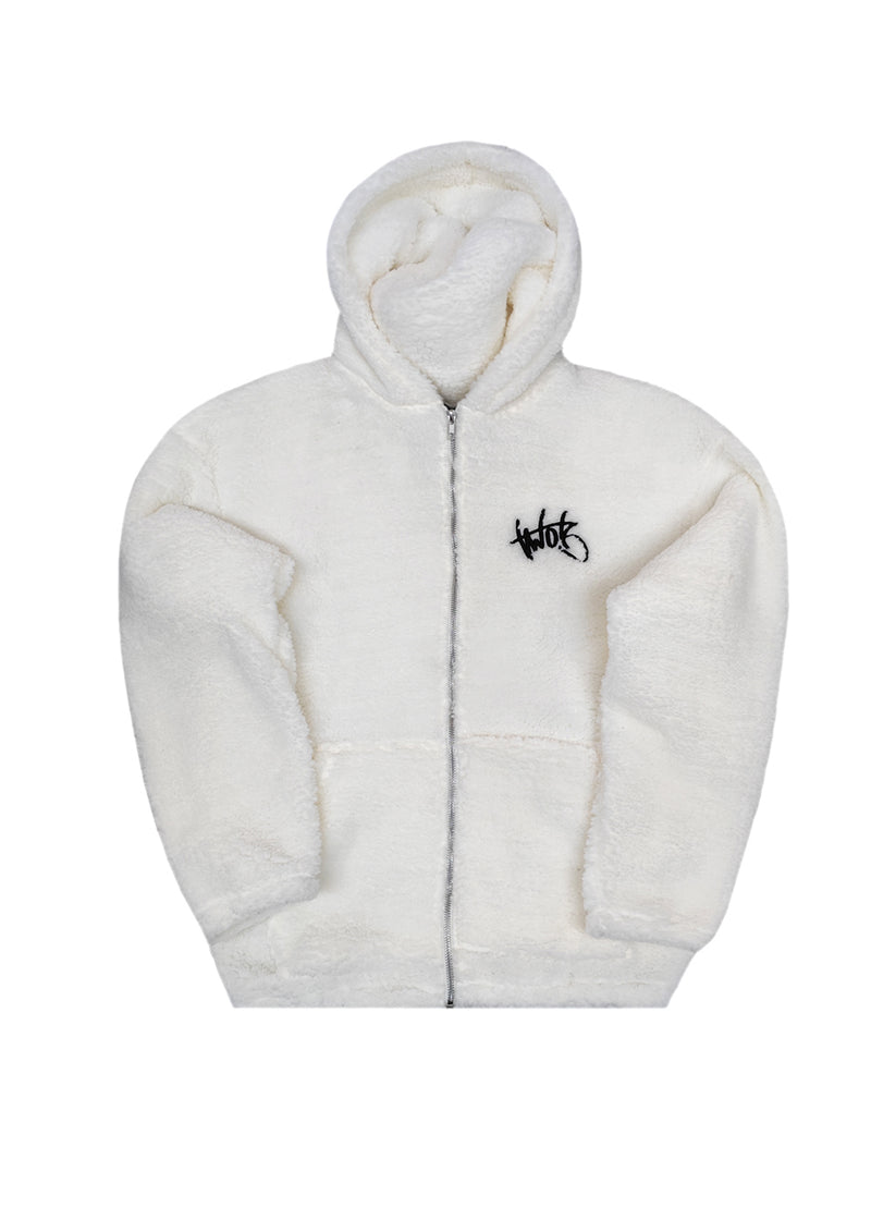 Ανδρική ζακέτα με κουκούλα Two Brothers clothing -BF-25860A-basic logo zip-up hoodie -white 232-39