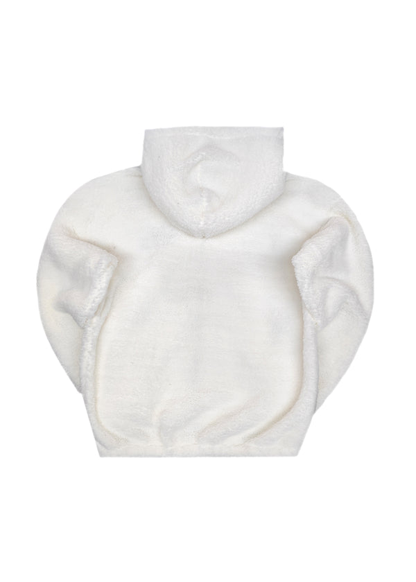 Ανδρική ζακέτα με κουκούλα Two Brothers clothing -BF-25860A-basic logo zip-up hoodie -white 232-39