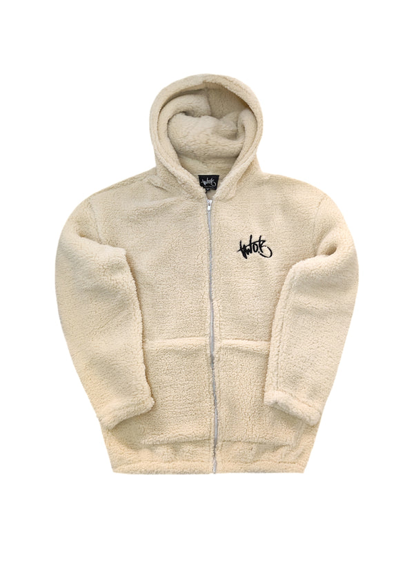 Ανδρική ζακέτα με κουκούλα Two Brothers clothing -BF-25860A-basic logo zip-up hoodie -beige 232-39