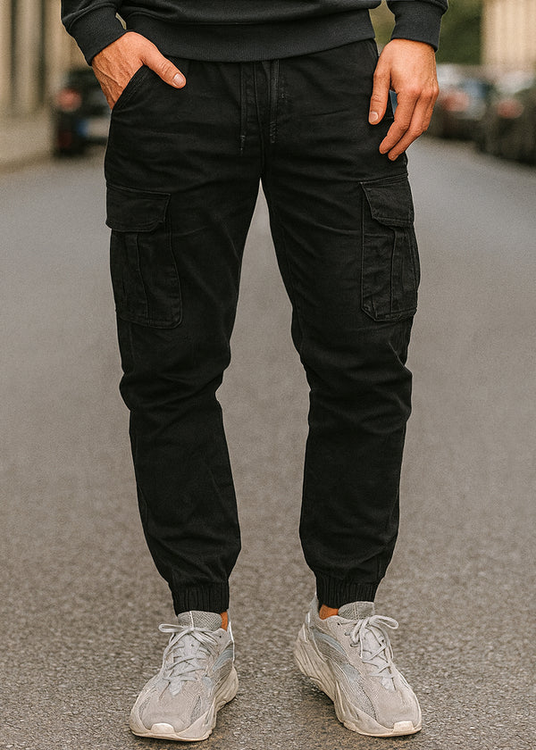 Ανδρικό cargo Παντελόνι GUF - BF-6636-1 - fabric cargo μαύρο