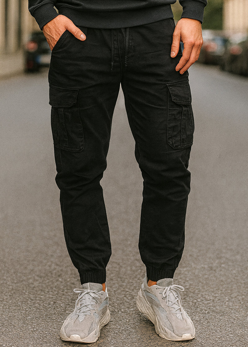 Ανδρικό cargo Παντελόνι GUF - BF-6636-1 - fabric cargo μαύρο