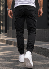 Ανδρικό cargo Παντελόνι GUF - BF-6637-1 - fabric cargo μαύρο