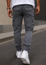 GUF CLOTHING - Ανδρικό cargo παντελόνι regular fit - Σκούρο Γκρι BF-6637