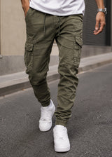 GUF CLOTHING - Ανδρικό cargo παντελόνι regular fit - Χακί BF-6637