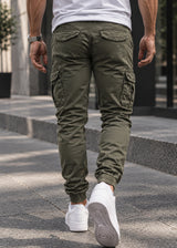 GUF CLOTHING - Ανδρικό cargo παντελόνι regular fit - Χακί BF-6637