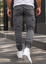 GUF CLOTHING - Ανδρικό cargo παντελόνι regular fit - Σκούρο Γκρι BF-6637