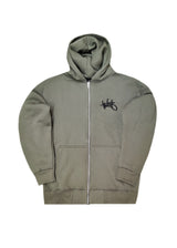 Ανδρική ζακέτα φούτερ με κουκούλα Two Brothers clothing -BF-25910-basic logo zip-up hoodie -khaki