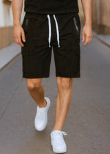 Ανδρική κάργκο βερμούδα GUF - BG122 - cargo regular shorts μαύρο