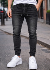 GUF CLOTHING Ανδρικό παντελόνι τζιν slim fit elasticated - Μαύρο BK-435 