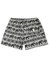 Ανδρικό μαγιό 5 EVEN STAR - BK 2505 - mandala elephant swim shorts ασπρόμαυρο