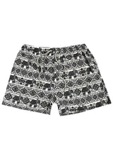 Ανδρικό μαγιό 5 EVEN STAR - BK 2505 - mandala elephant swim shorts ασπρόμαυρο