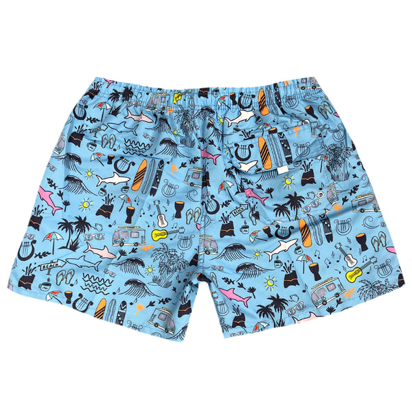 Ανδρικό Μαγιό 5 EVEN STAR - BK 2510 - vacay swim shorts γαλάζιο