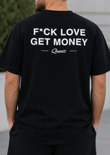 QUEST CLOTHING Ανδρική κοντομάνικη μπλούζα μαύρη LOVE BL-22