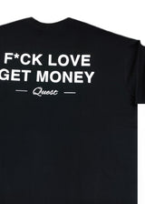QUEST CLOTHING Ανδρική κοντομάνικη μπλούζα μαύρη LOVE BL-22