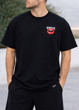 QUEST CLOTHING Ανδρική κοντομάνικη μπλούζα μαύρη LPS BL-49