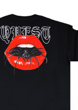 QUEST CLOTHING Ανδρική κοντομάνικη μπλούζα μαύρη LPS BL-49
