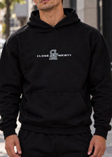 Ανδρικό φούτερ με κουκούλα Close society - HD26-700 -black hoodie regular fit μαύρο