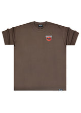 QUEST CLOTHING Ανδρική κοντομάνικη μπλούζα καφέ LPS BRW-47